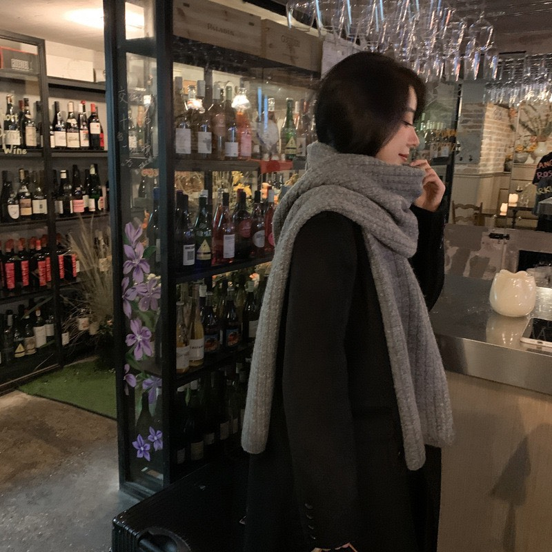 KHĂN CHOÀNG CHẤT LEN TO ĐAN MỊN MÀU TRUNG TÍNH UNISEX