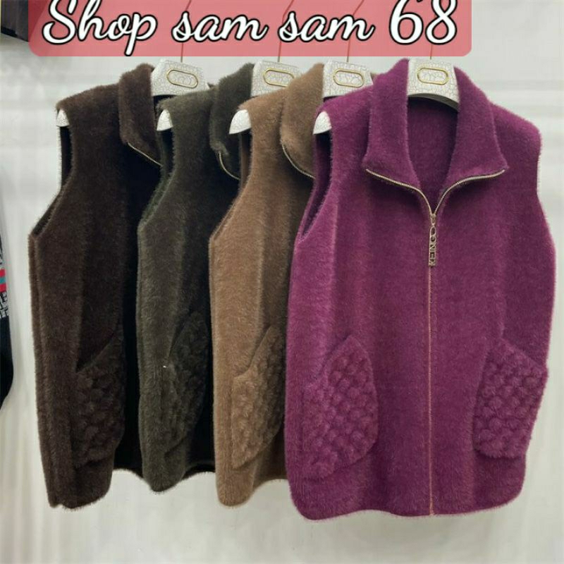 Áo len gile hàng lông dày dặn áo khoác cho mẹ❤