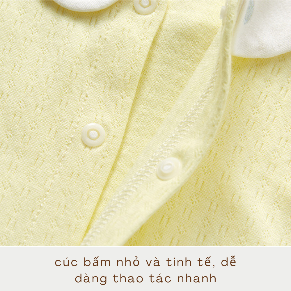 Body thu đông bộ đồ liền thân dài tay cho bé chất cotton mềm mại, an toàn size từ 3-13kg BDV01