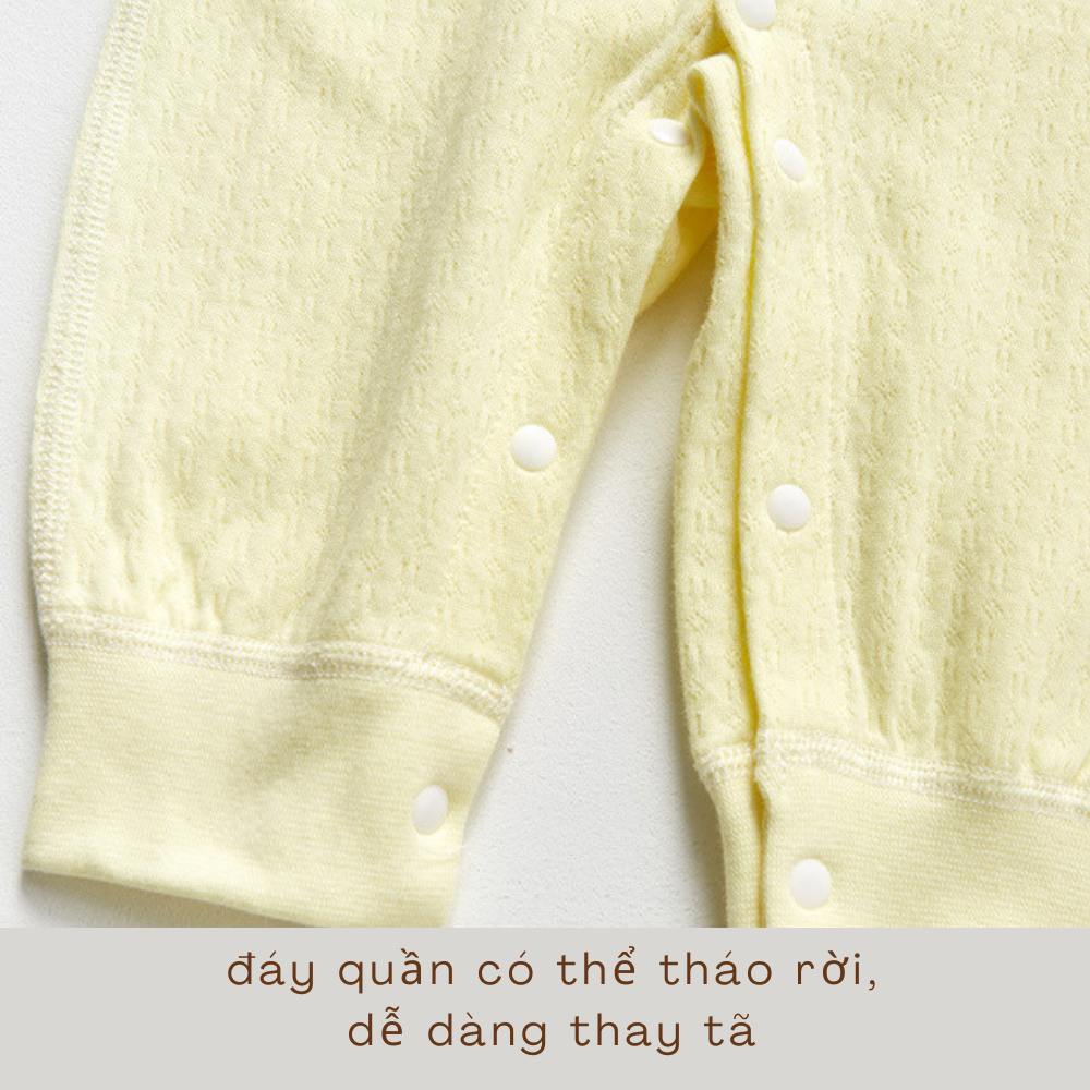 Body thu đông bộ đồ liền thân dài tay cho bé chất cotton mềm mại, an toàn size từ 3-13kg BDV01