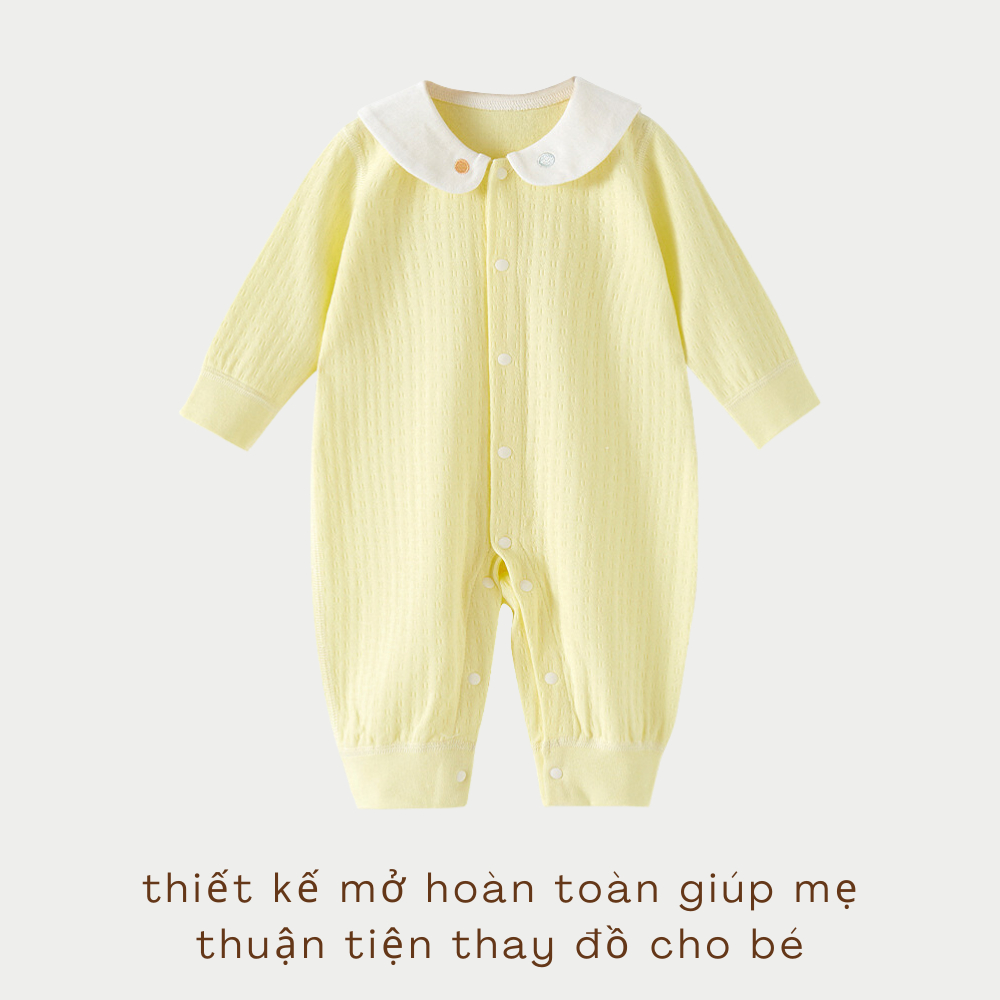 Body thu đông bộ đồ liền thân dài tay cho bé chất cotton mềm mại, an toàn size từ 3-13kg BDV01