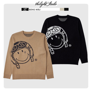 Áo sweater ADLV Smiley len họa tiết unisex nam nữ, áo len cặp đôi cao cấp TLS