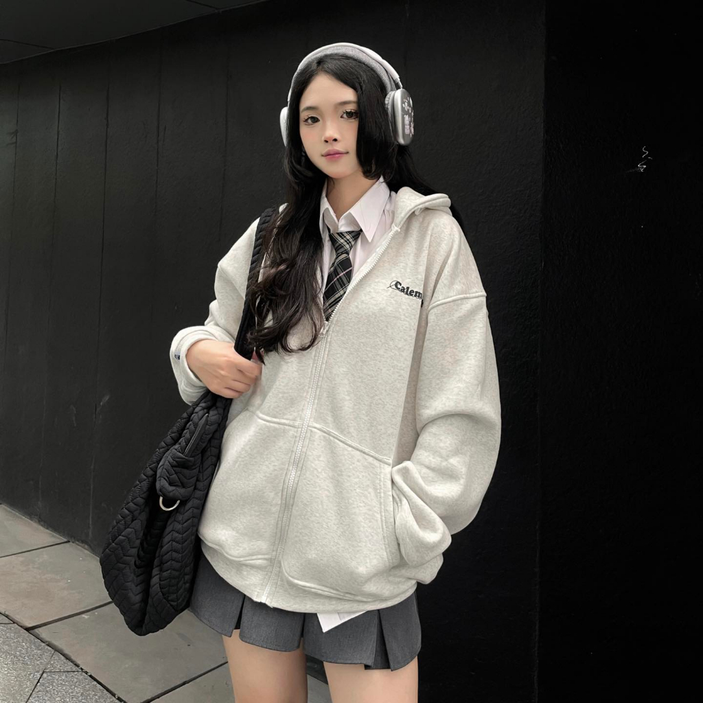 Áo Hoodie zip CALEM.CLUB - Áo khoác nỉ dây kéo nhiều màu dày dặn form rộng unisex