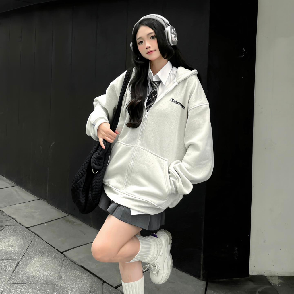 Áo Hoodie zip CALEM.CLUB - Áo khoác nỉ dây kéo nhiều màu dày dặn form rộng unisex