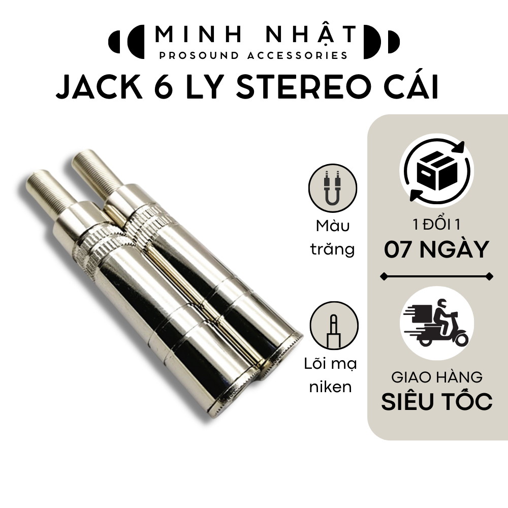Jack - Giắc 6Ly Cái ( 6.5 mm ) jack Micro kết nối âmly, laptop, máy tính, điện thoại, Mixer chuyên dụng cho âm thanh