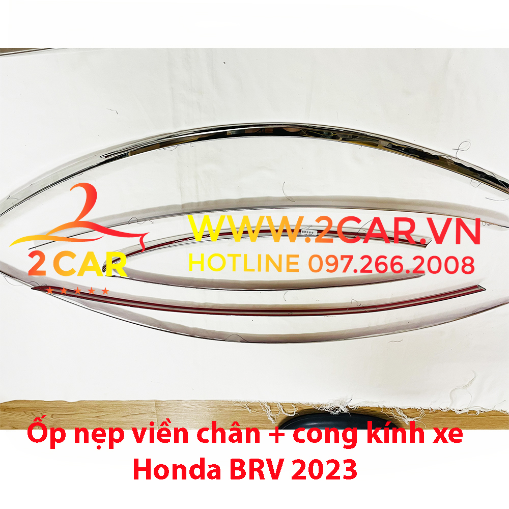 Nẹp Viền Chân Kính, Nẹp cong kính Xe Honda BRV 2023 2024 inox 304 sáng bóng, siêu đẹp
