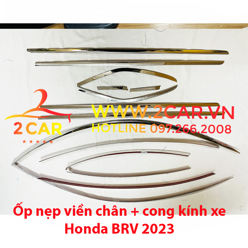 Nẹp Viền Chân Kính, Nẹp cong kính Xe Honda BRV 2023 2024 inox 304 sáng bóng, siêu đẹp