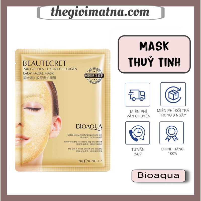 1 Miếng Mask Thuỷ Tinh Thạch Trong Suốt Bioaqua Chính Hãng.