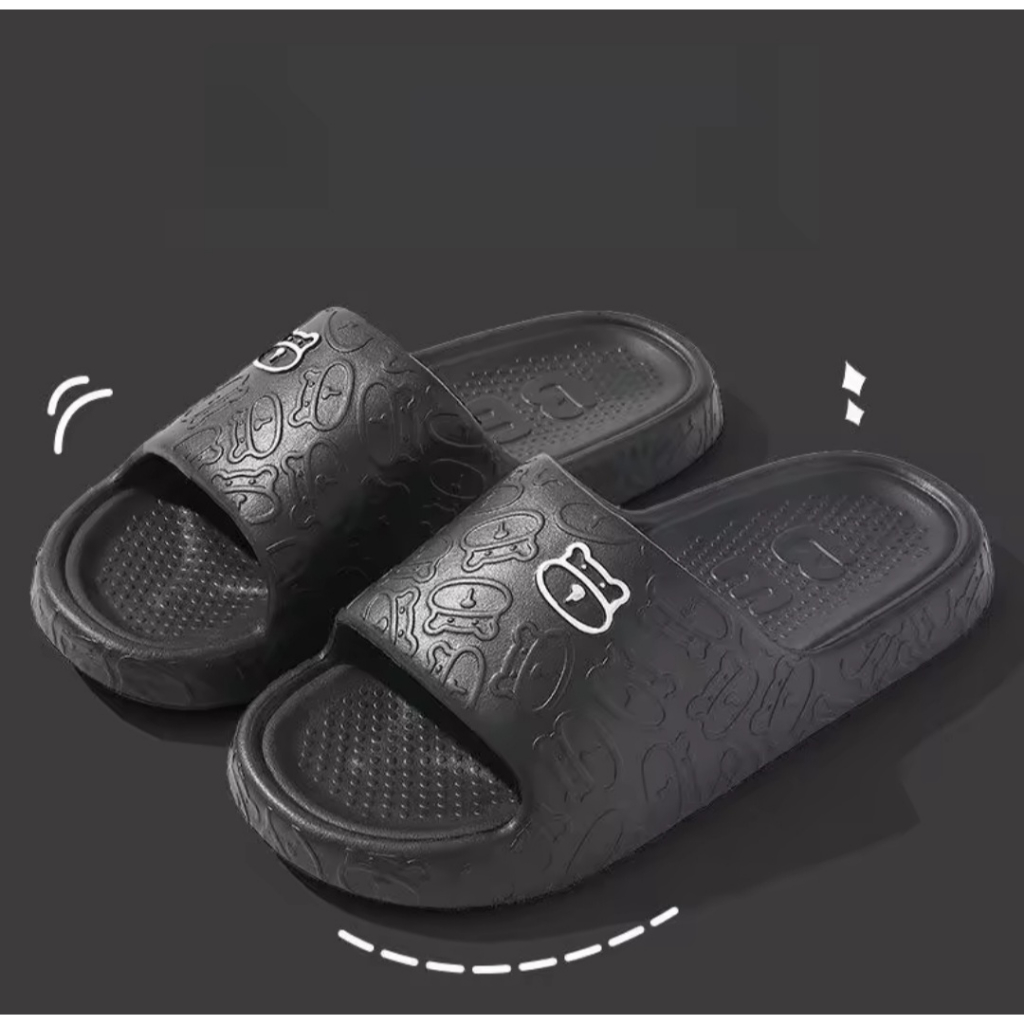 Dép nữ mặc bên ngoài chống trượt quai ngang bánh mì nữ đế cao 3cm