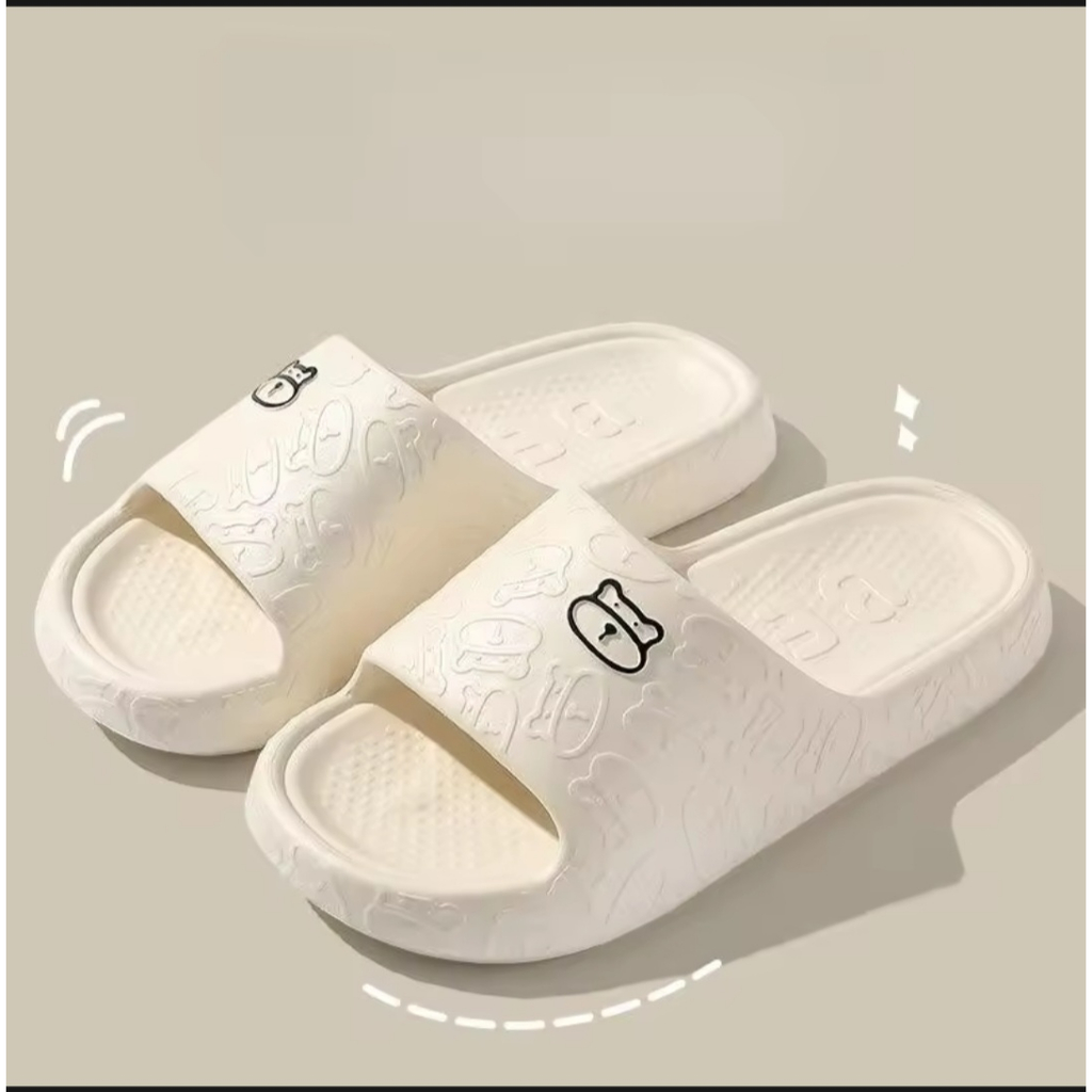 Dép nữ mặc bên ngoài chống trượt quai ngang bánh mì nữ đế cao 3cm