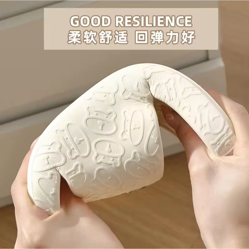 Dép nữ mặc bên ngoài chống trượt quai ngang bánh mì nữ đế cao 3cm
