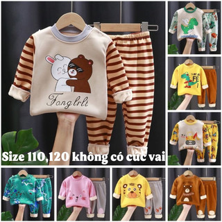Bộ nỉ bông cho bé, bộ quần áo nỉ bên trong lót lông cho bé, hàng size số chuẩn quảng châu, siêu hot