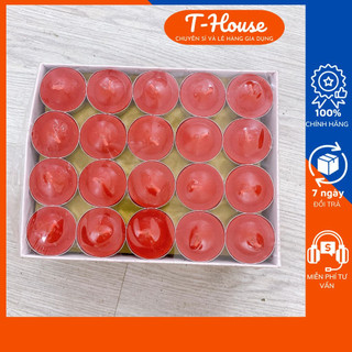Nến Tealight đốt đèn xông tinh dầu, Nến trang trí viền tròn mini cháy trong 4h