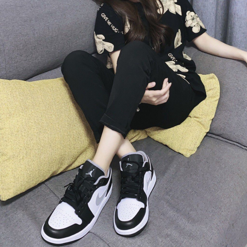 Giày Jordan Cổ Thấp Jordan Low 1 Smoke Grey V3 Đen Xám Bản Cao Cấp