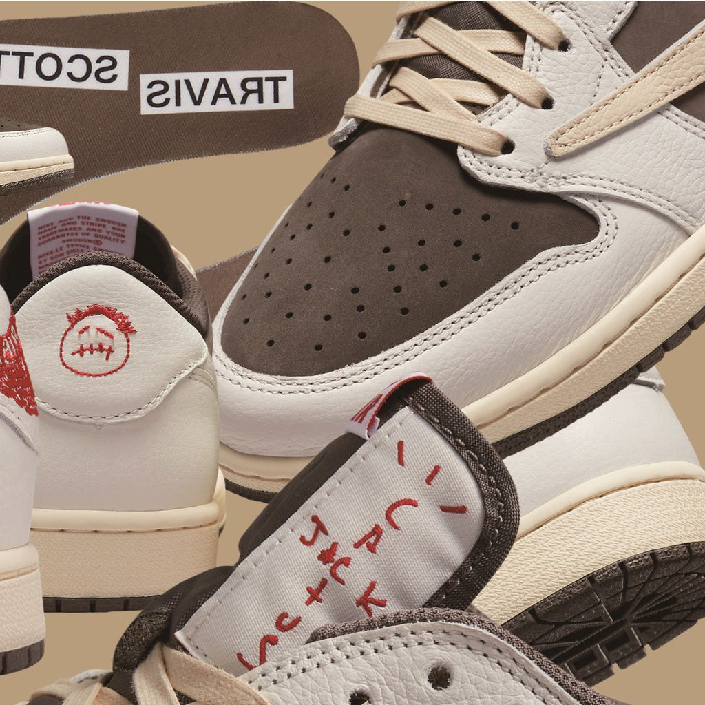Giày Sneaker Cổ Thấp Jordan x Travis Scott Reverse Mocha Nâu Cà Phê Full Box Bill