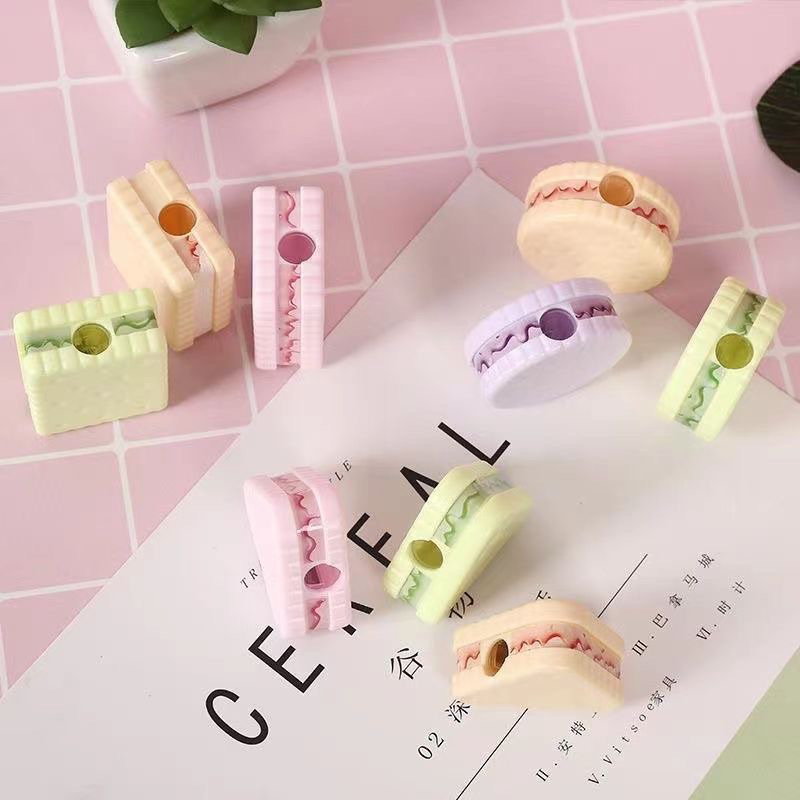 Gọt Bút Chì Hình Bánh Quy Marcon Nhiều Mẫu Màu Pastel, Cute, Dễ Thương