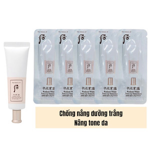 10 gói kem chống nắng dưỡng trắng nâng tông da Whoo radiant white tone up sunscreen