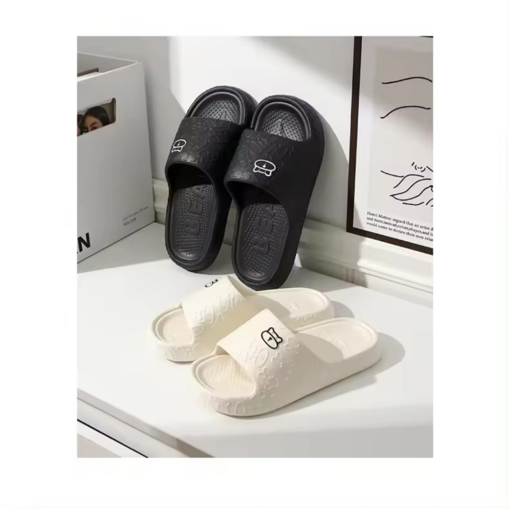 Dép nữ mặc bên ngoài chống trượt quai ngang bánh mì nữ đế cao 3cm