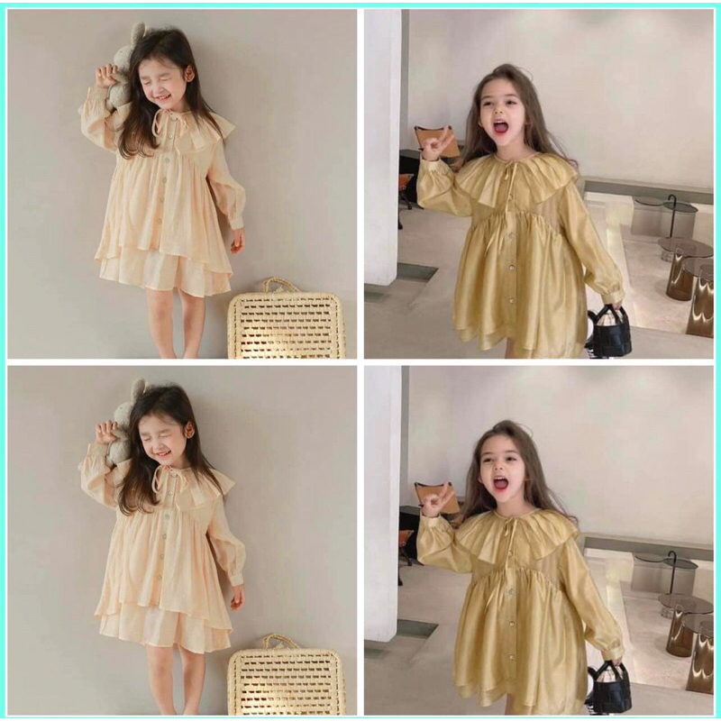 Đầm tiểu thư cho bé chất von nhũ 2 lop bé từ 10-38kg bé cao từ 80-1m40cm