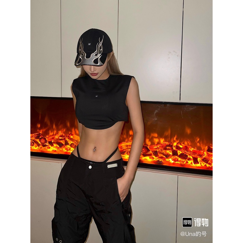 Mũ/Nón Kết Lửa Yzy Gap Flame Cap Black | Nón lưỡi chai Lửa Yzy Cotton