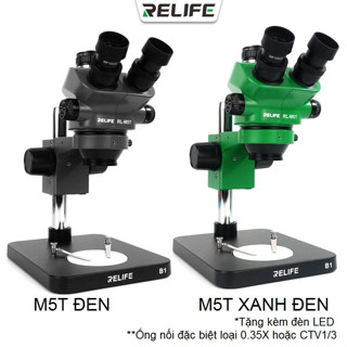  Kính hiển vi 3 mắt RL-M5T CTV 0.35X phóng đại 7-50X chân đế B1  B3 tặng kèm đèn LED 