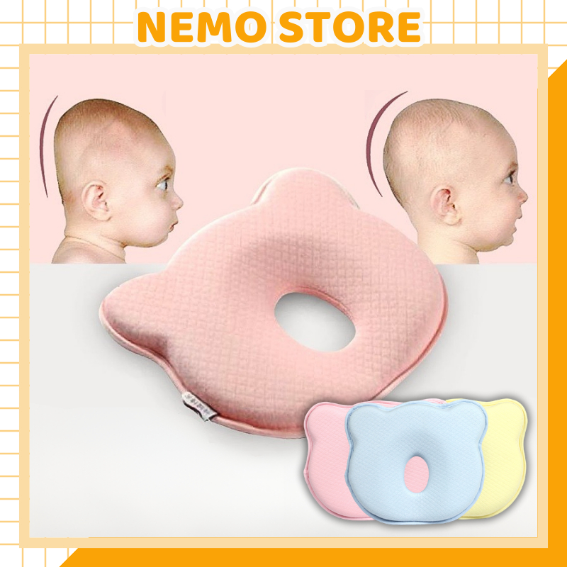 [Tặng vỏ gối] Gối cao su non chống bẹp đầu cho bé NEMO STORE gối định hình đầu bé chống vẹo cột sống cho trẻ sơ sinh