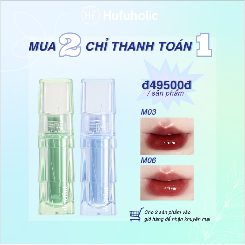 Son kem bóng MAKEMINE thạch nước thuỷ tinh Luscious Glassy Dew Tint Make Mine son tint bóng MAKE01