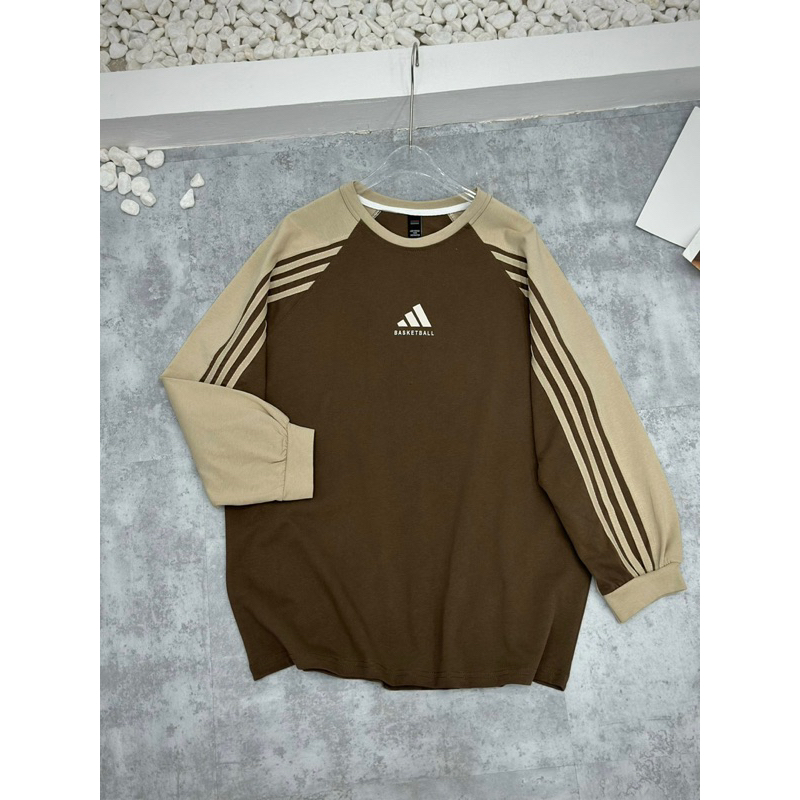 Áo thun phối sọc tay bigsize phong cách hàn quốc