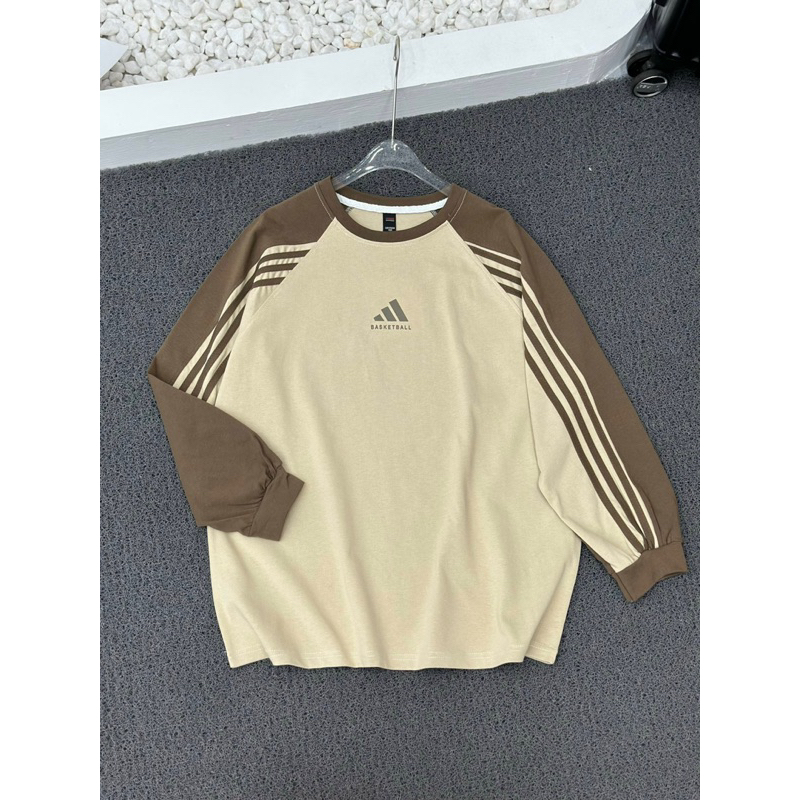 Áo thun phối sọc tay bigsize phong cách hàn quốc