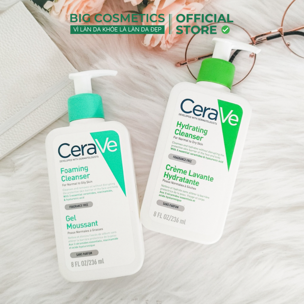 Sữa Rửa Mặt Cho Da Dầu & Da Khô CeraVe FOAMING AND HYDRATING CLEANSER
