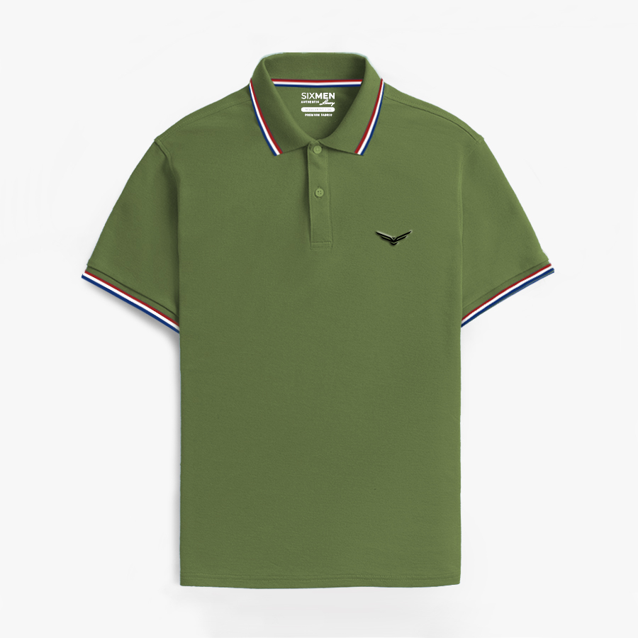 Áo polo nam cao cấp có cổ  SIXMEN 3RIM Eagle - Áo polo vải CVC cotton thoáng mát, sang trọng