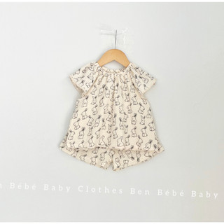 Bộ muslin dễ thương cho bé gái