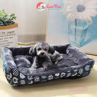 Đệm vải lông chữ nhật họa tiết chân chó cho chó mèo - CutePets Phụ kiện thú cưng Pet shop Hà Nội