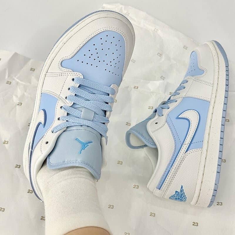 Giày Air Jordan 1 Low Reverse Ice Blue thể thao dành cho nam nữ, Jordan 1 real FullBox FLEX SHOP