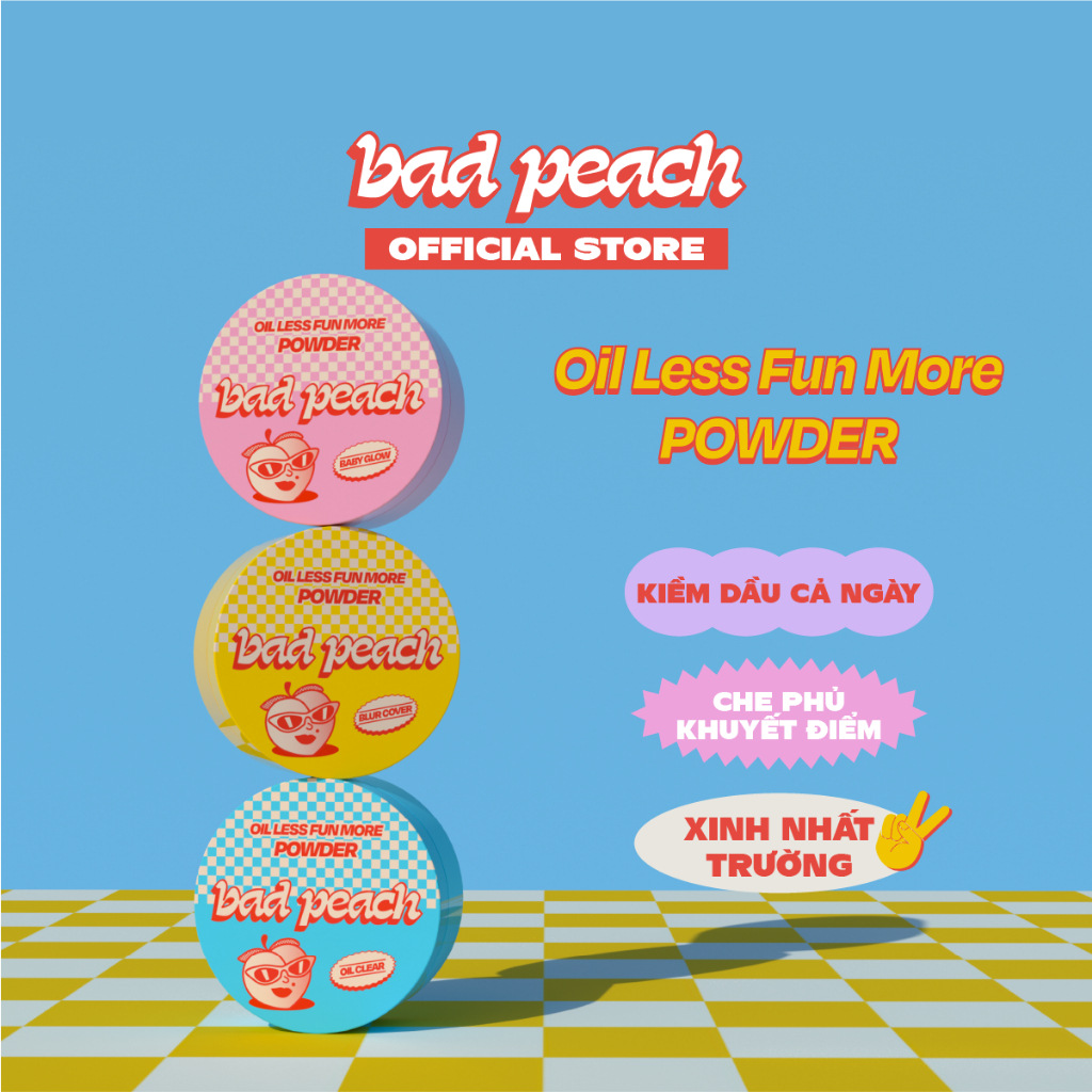 Phấn Phủ Kiềm Dầu BAD PEACH Oil Less Fun More Powder SPF35/PA++ 4g