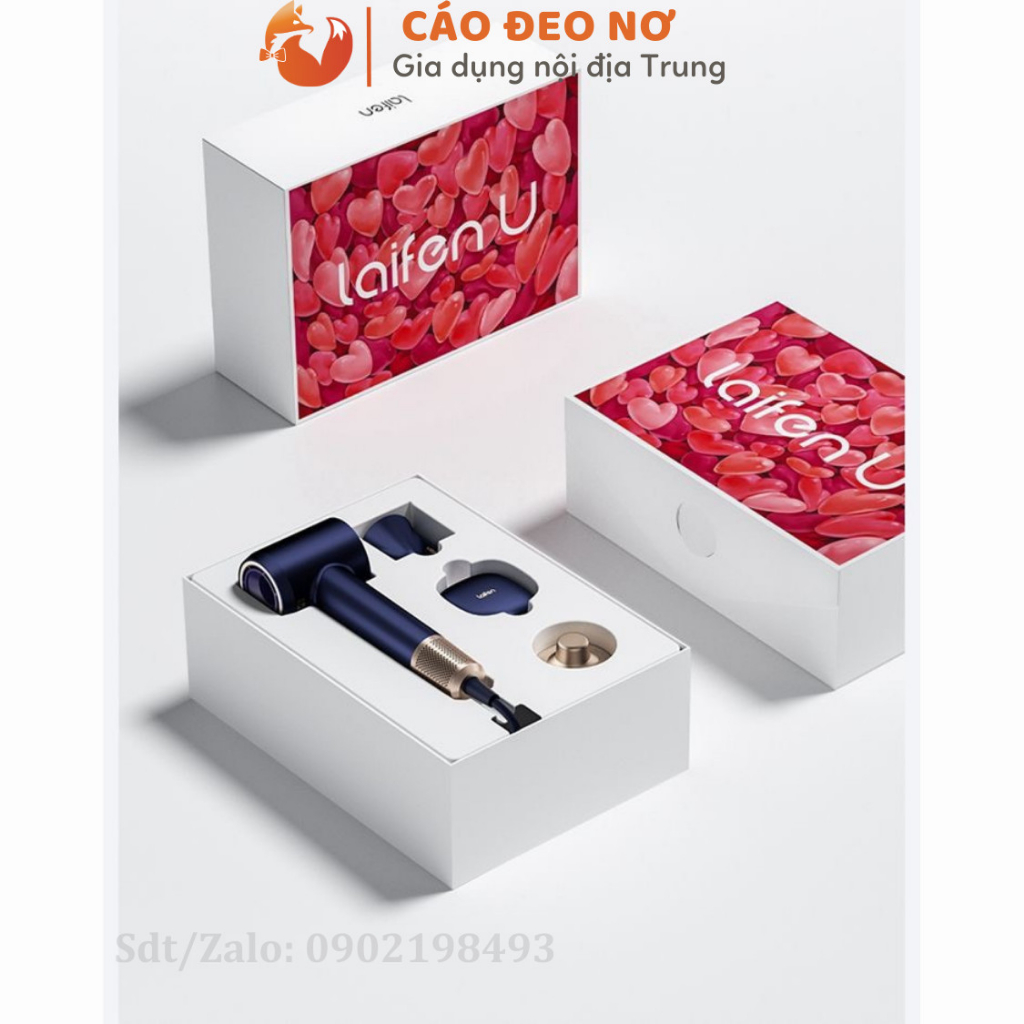 Máy sấy tóc Laifen LF03 U- túi quà tặng kèm móc treo và đầu phun khí.BH 5 năm - Cáo Đeo Nơ đổi trả trong 30