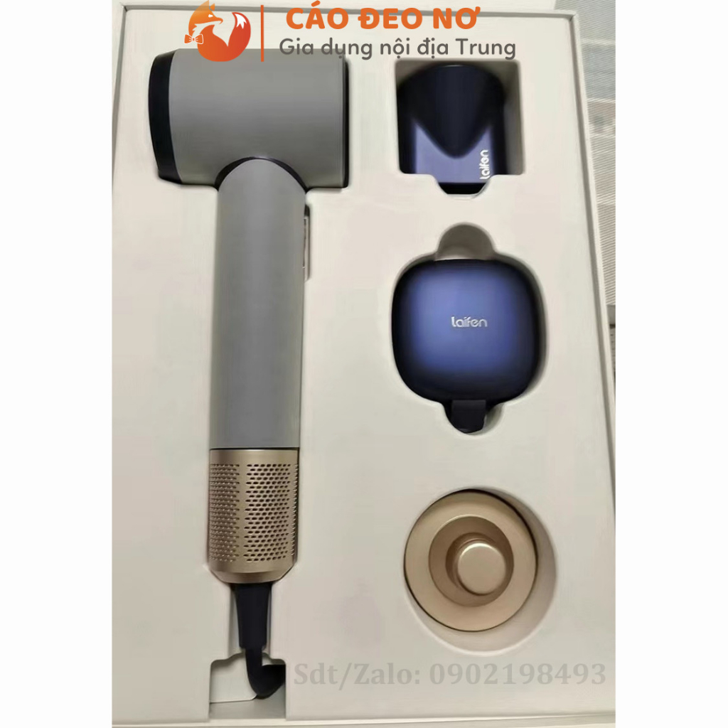 Máy sấy tóc Laifen LF03 U- túi quà tặng kèm móc treo và đầu phun khí.BH 5 năm - Cáo Đeo Nơ đổi trả trong 30