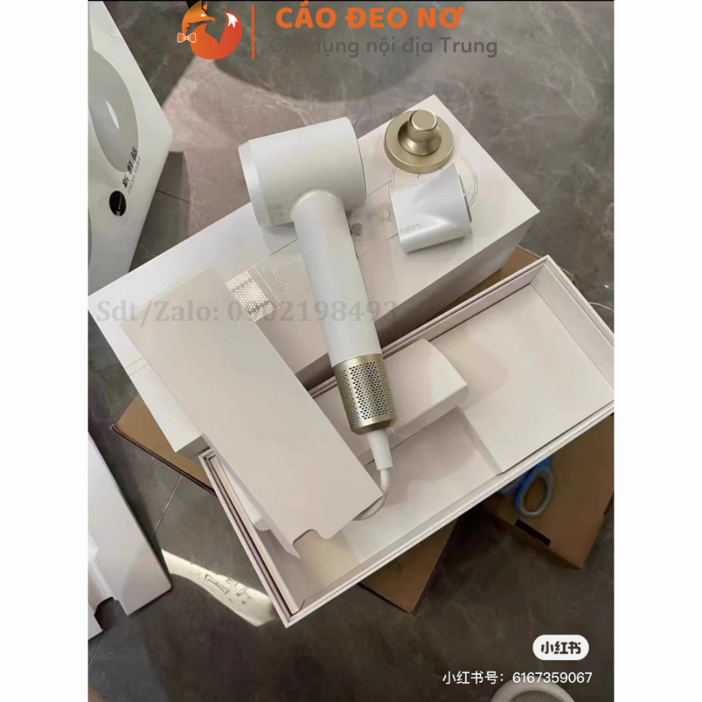 Máy sấy tóc Laifen LF03 U- túi quà tặng kèm móc treo và đầu phun khí.BH 5 năm - Cáo Đeo Nơ đổi trả trong 30