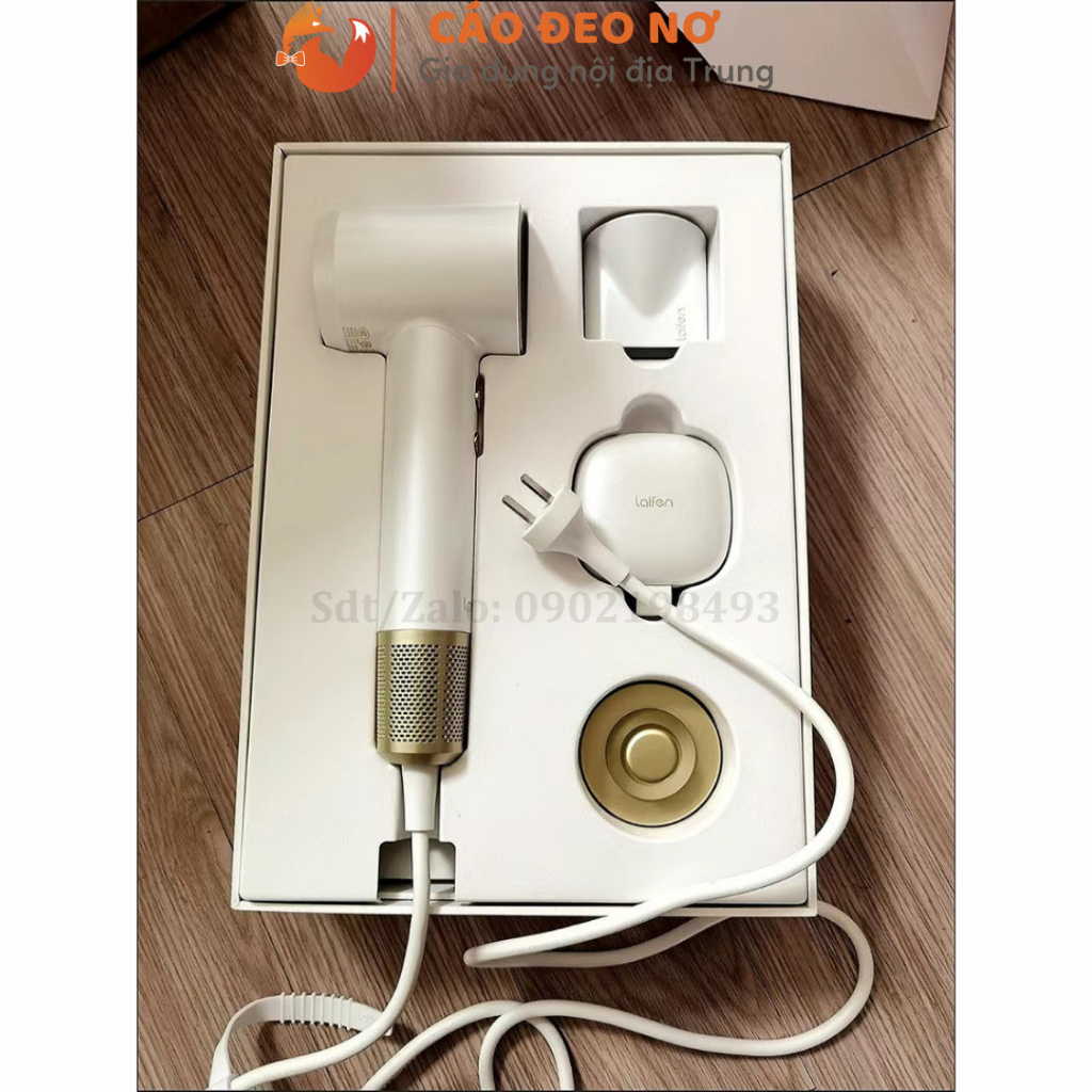 Máy sấy tóc Laifen LF03 U- túi quà tặng kèm móc treo và đầu phun khí.BH 5 năm - Cáo Đeo Nơ đổi trả trong 30