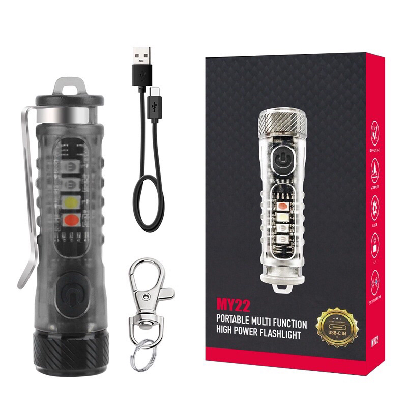 Đèn pin móc khoá v3 900lm - my22 XPG2 - S11v1-SST20 - led UV- đuôi nam châm, sạc type C