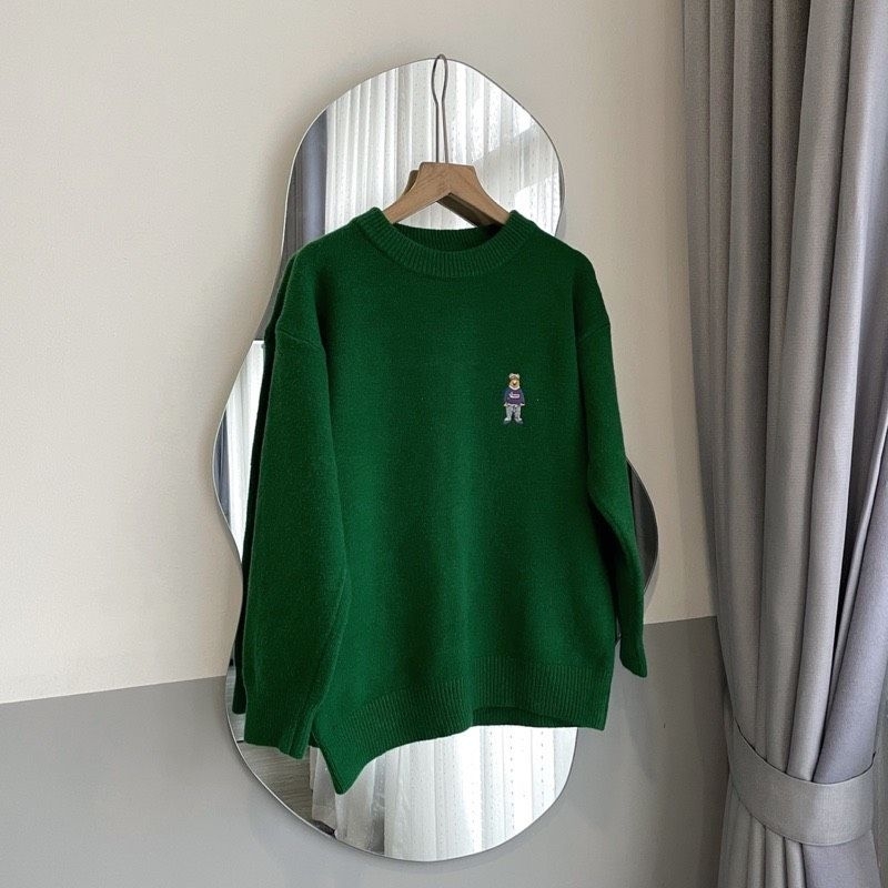 Áo len sweater thêu gấu form rộng QC cao cấp