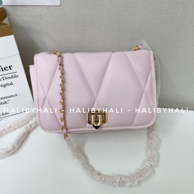 Túi cnk trám khoá gập da siêu mềm phối đồ thời trang dễ thương đeo vai và đeo chéo