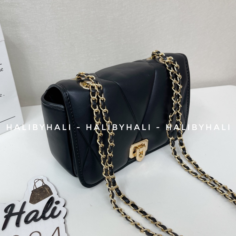 Túi cnk trám khoá gập da siêu mềm phối đồ thời trang dễ thương đeo vai và đeo chéo