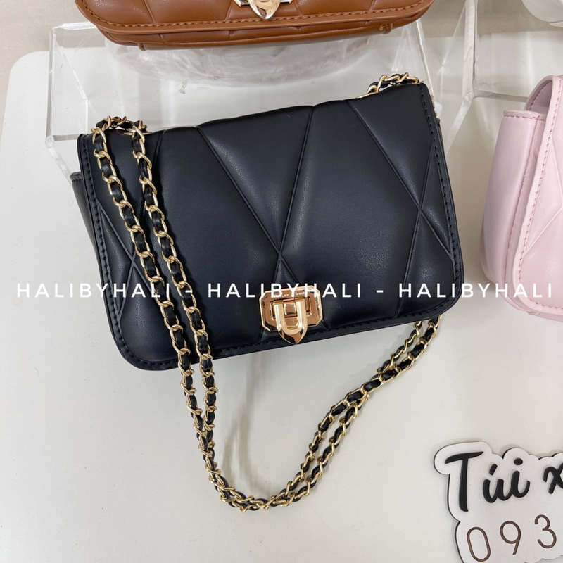 Túi cnk trám khoá gập da siêu mềm phối đồ thời trang dễ thương đeo vai và đeo chéo