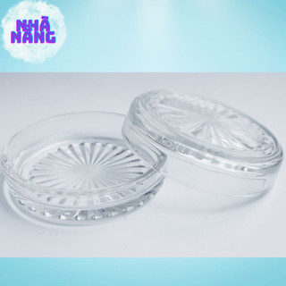 Đĩa thủy tinh cách nhiệt trong suốt cao cấp, an toàn để nến viên, nến trụ, tealight, decor