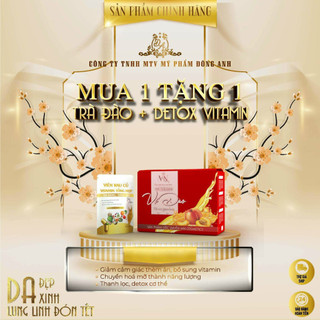 Trà Giảm Cân Collagen X3 Vị Đào Mỹ Phẩm Đông Anh Chính Hãng Hộp 15 gói tặng kèm Detox Rau Củ