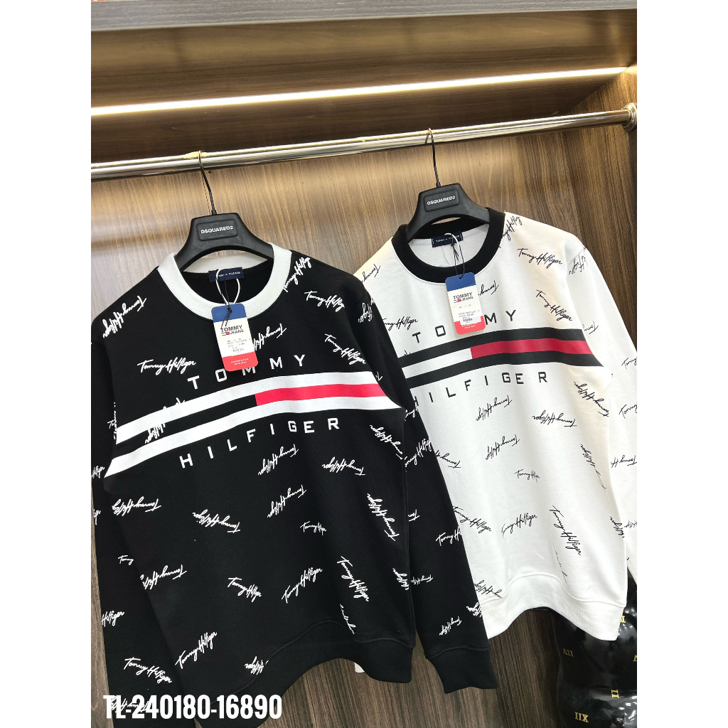 🔥Hot🔥Áo nỉ Tommy in vạch chữ ký thiết kế hot trend Nam Nữ Thu Đông 2023