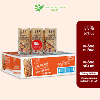 Thùng Sữa Hạt Hạnh Nhân Nguyên Chất 137 Degrees (180ML x 36 Hộp)