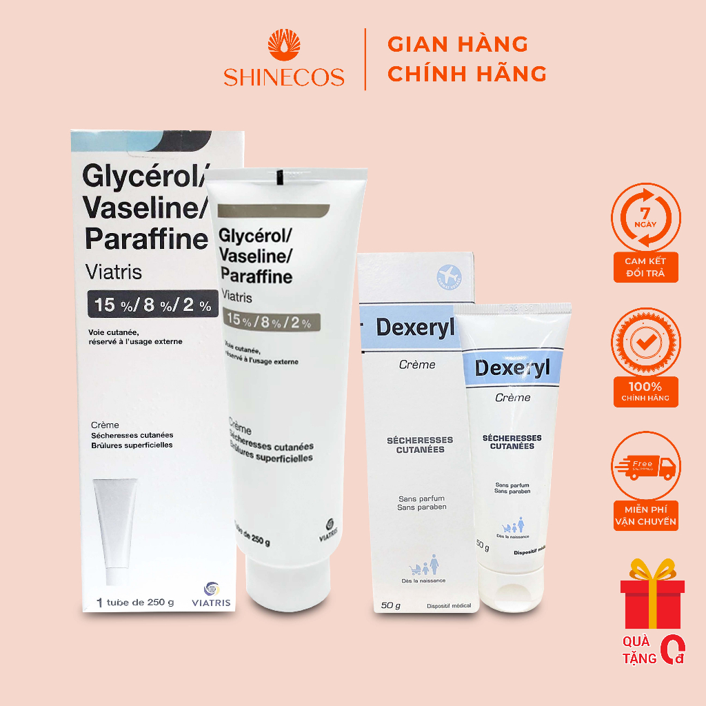 Kem Dưỡng Da Chống Nẻ Dexeryl Crème 250g Pháp - Nẻ Chàm Glycerol Vaseline Paraffine Creme Chính Hãng SHINECOS