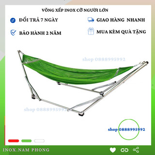 Võng xếp người lớn khung võng inox tròn kèm lưới võng NP02